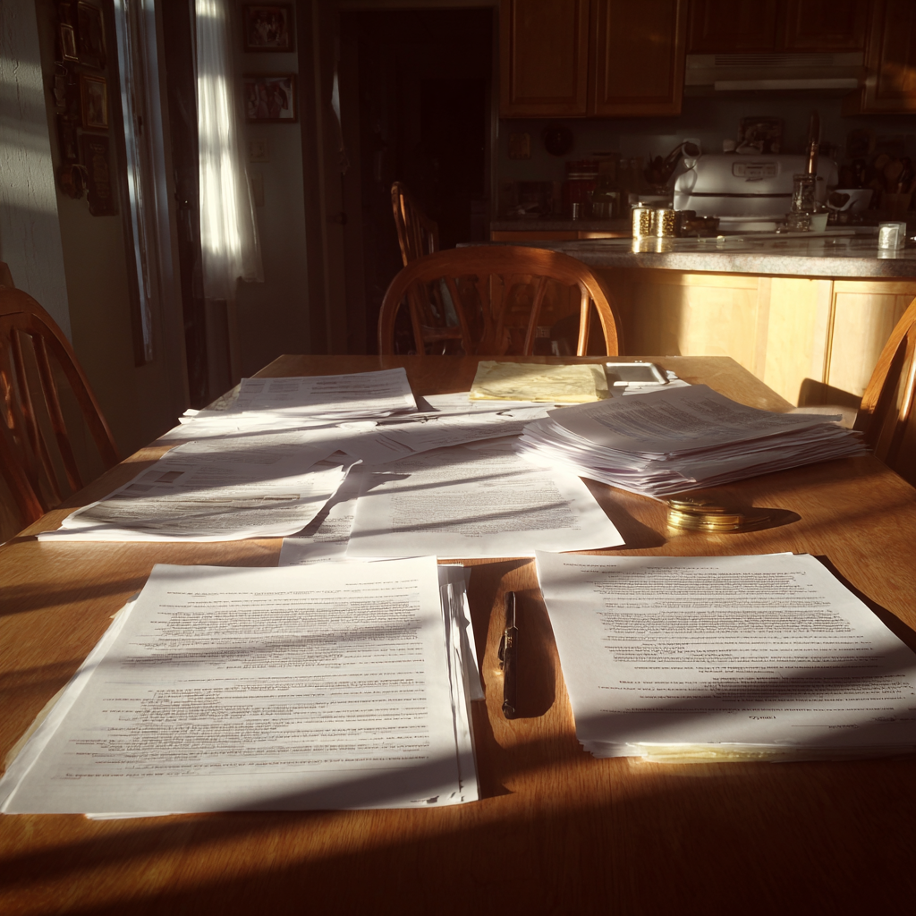 Paperwork on a table | Source: Midjourney