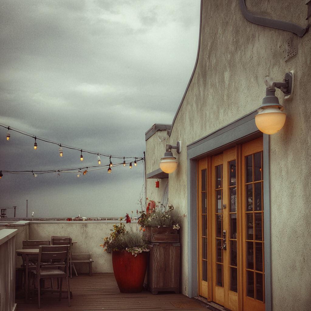 The exterior of a seaside café | Source: Midjourney