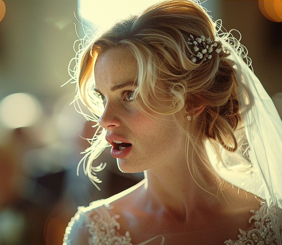A bride speaking angrily to someone | Source: Midjourney