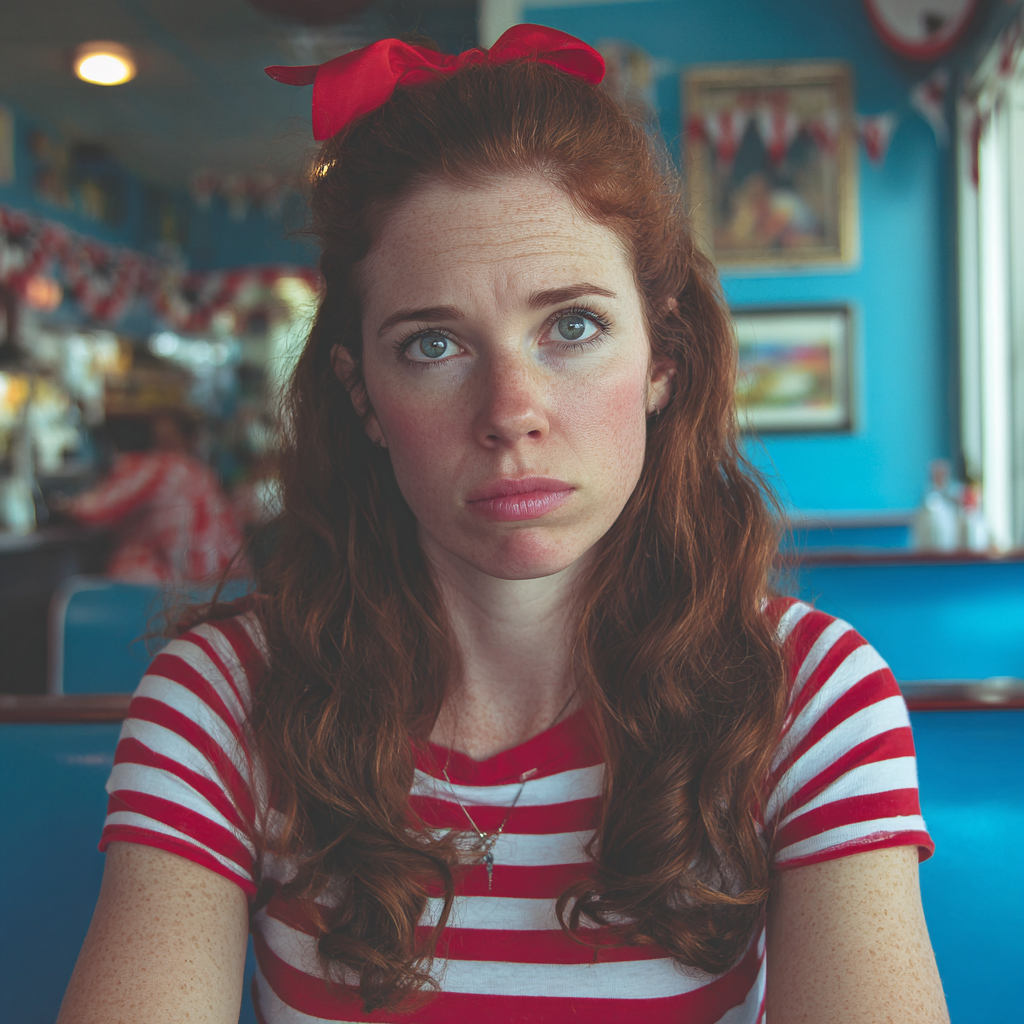 A woman sitting in a diner | Source: Midjourney