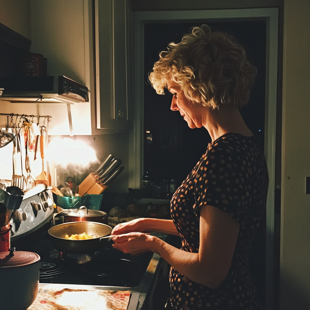 A woman in a kitchen | Source: Midjourney