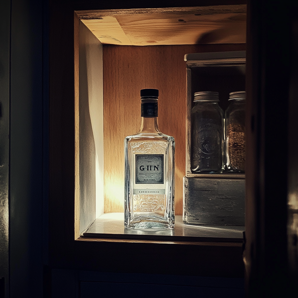 A bottle of gin in a kitchen | Source: Midjourney