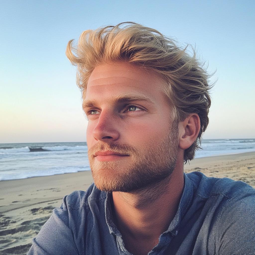 A man sitting at the beach | Source: Midjourney