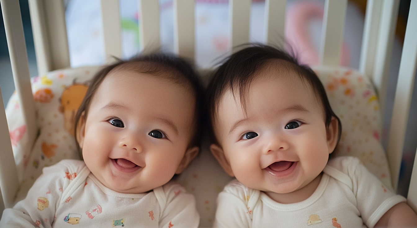 Twin babies in a crib | Source: Midjourney