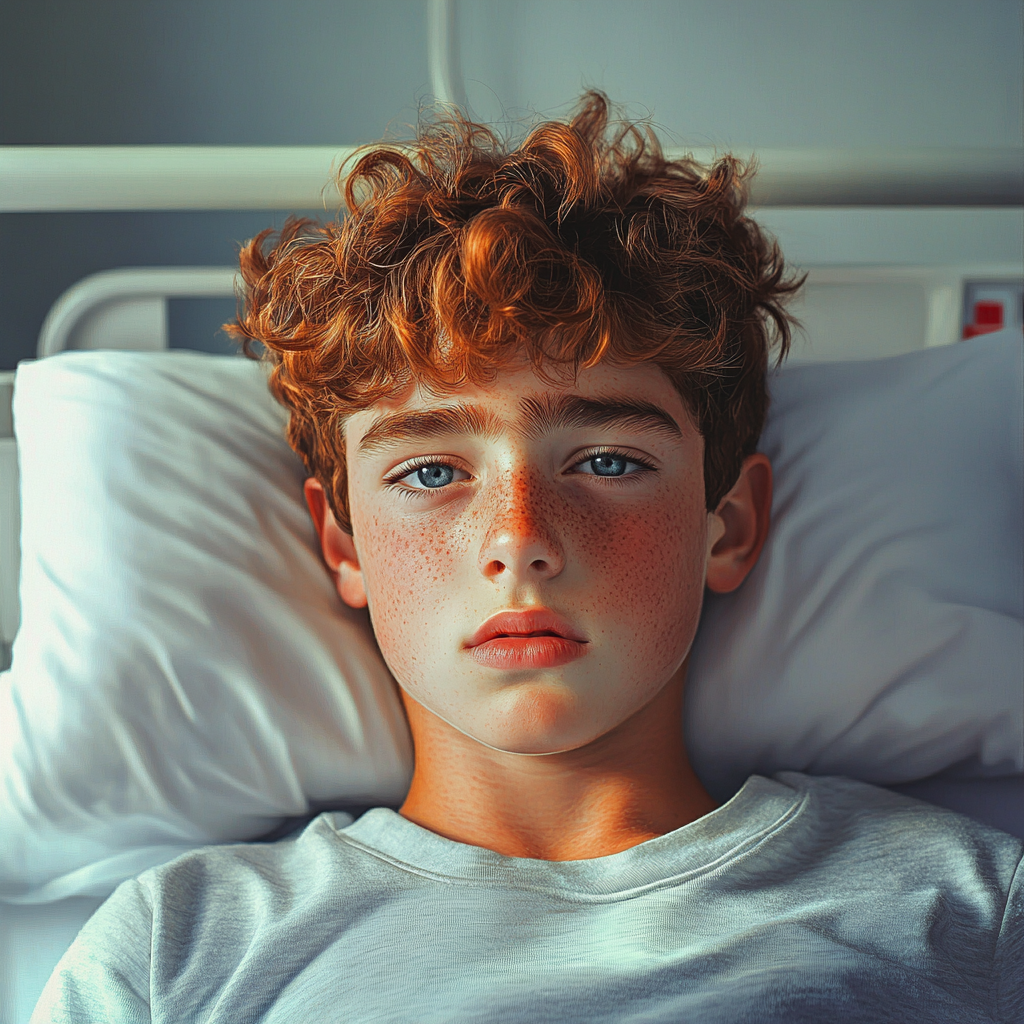 A sick boy in the hospital | Source: Midjourney