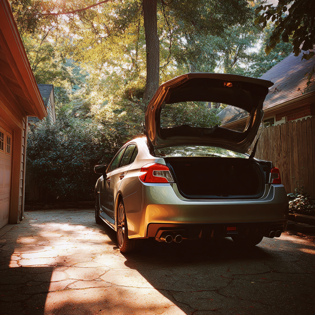 A car parked in a driveway | Source: Midjourney
