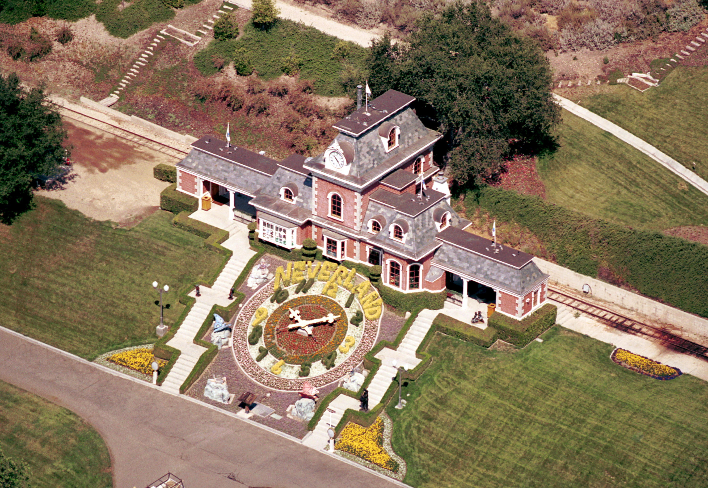 An aerial view of a section of singer Michael Jackson''s Neverland theme park June 25, 2001 in Santa Ynez, California. | Source: Getty Images