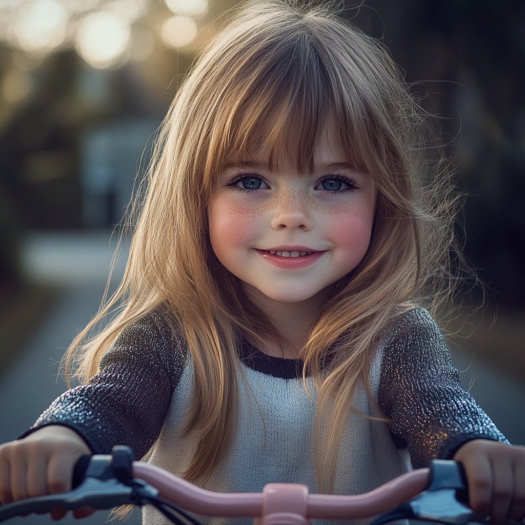 A little girl riding her bike | Source: Midjourney