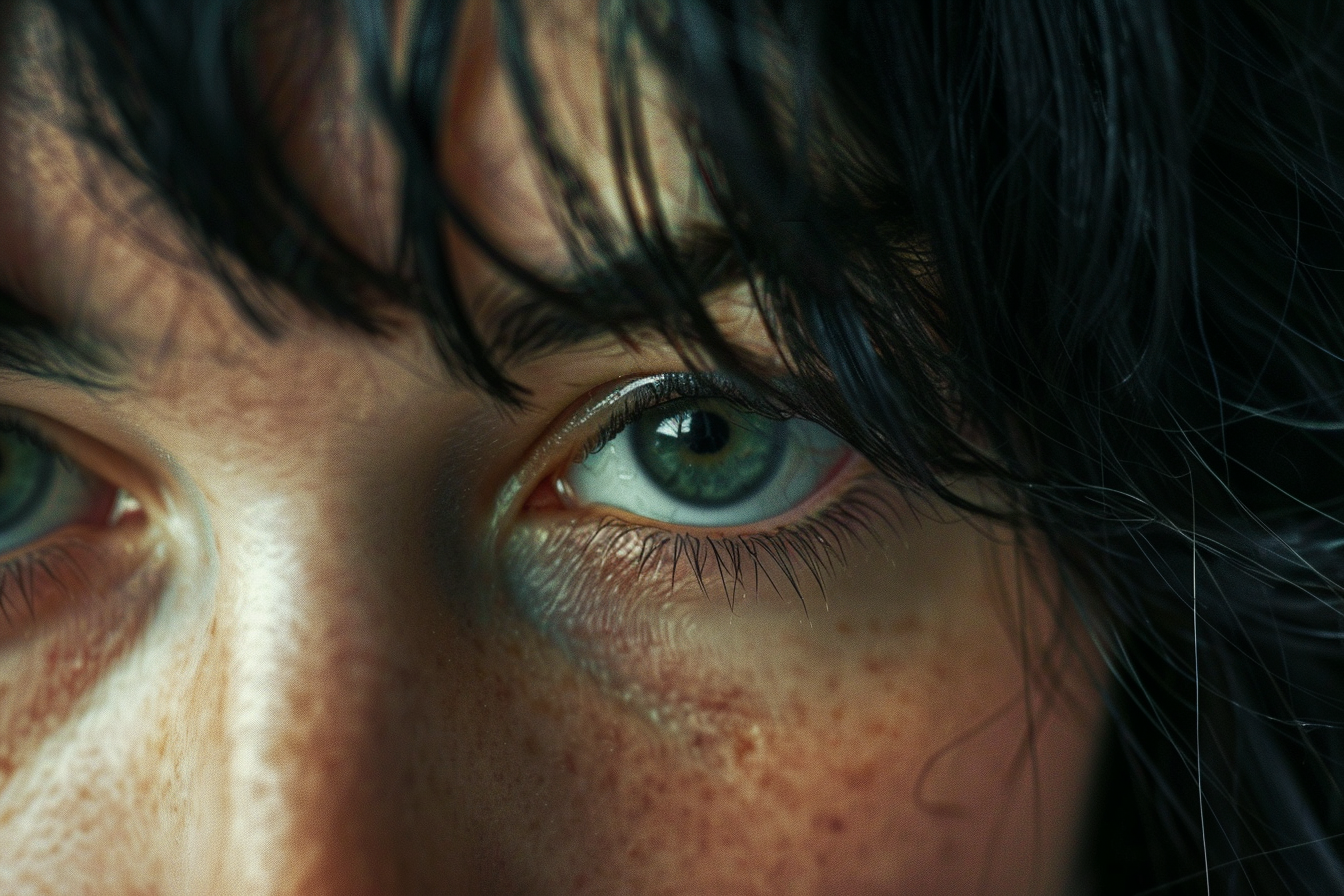 Close up of a woman with an intense look in her eyes | Source: Midjourney