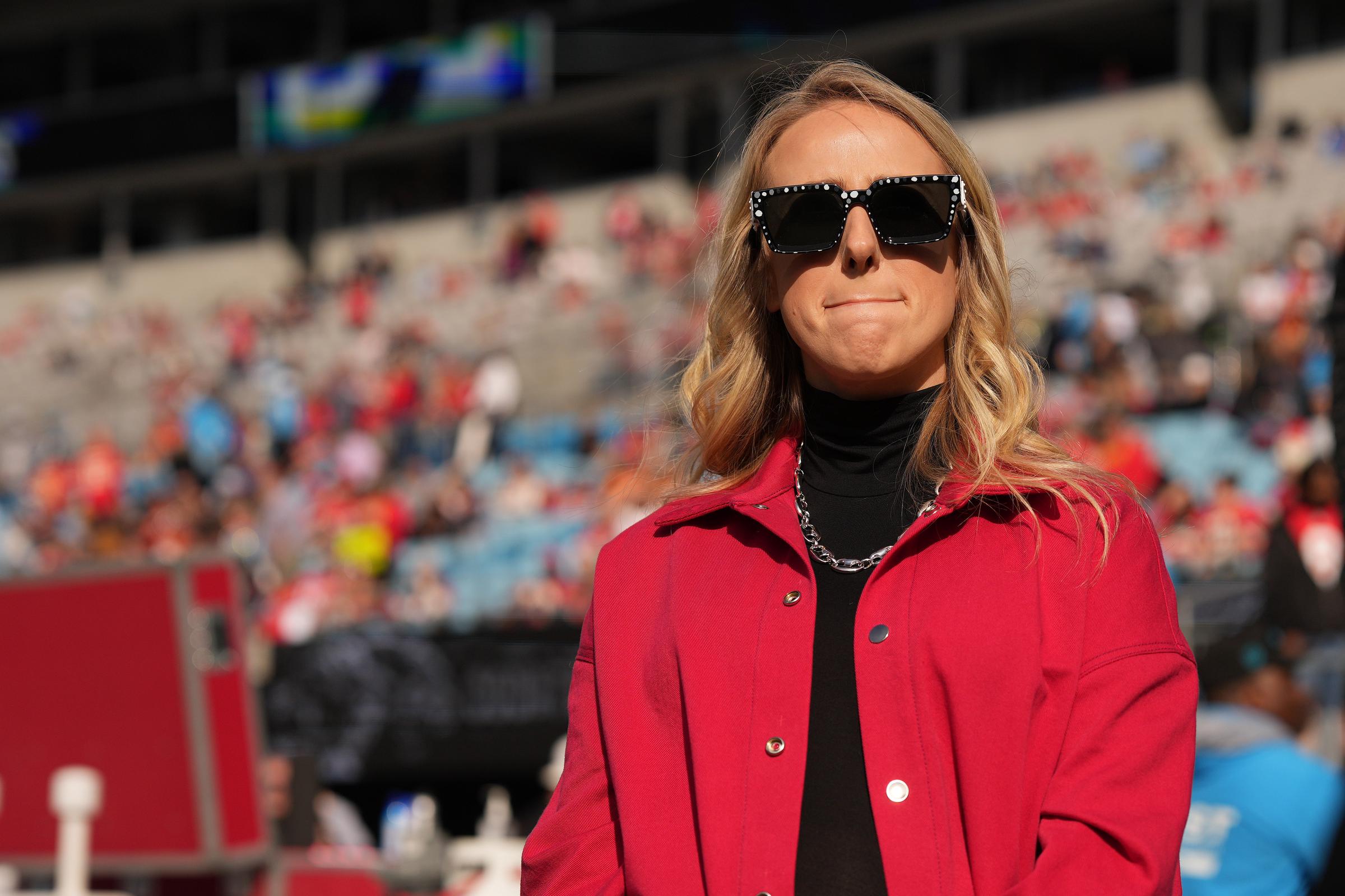 Brittany Mahomes attending a game between the Kansas City Chiefs and the Carolina Panthers at Bank of America Stadium on November 24, 2024, in Charlotte, North Carolina. | Source: Getty Images