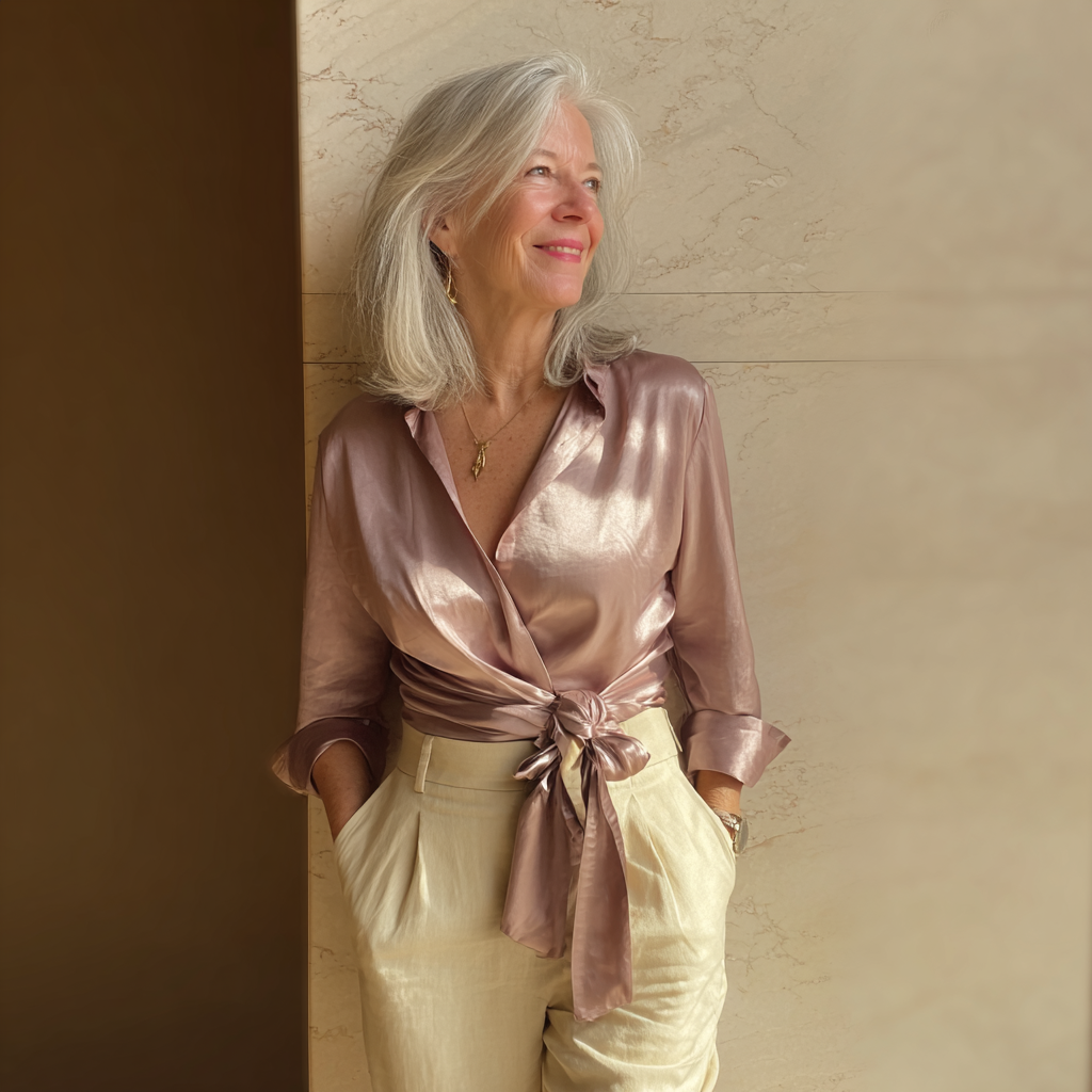 A smiling older woman | Source: Midjourney