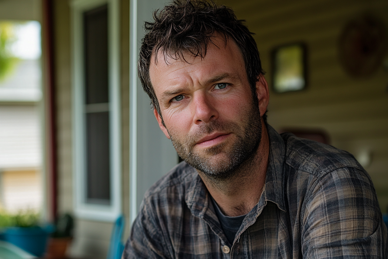 A man on a porch | Source: Midjourney