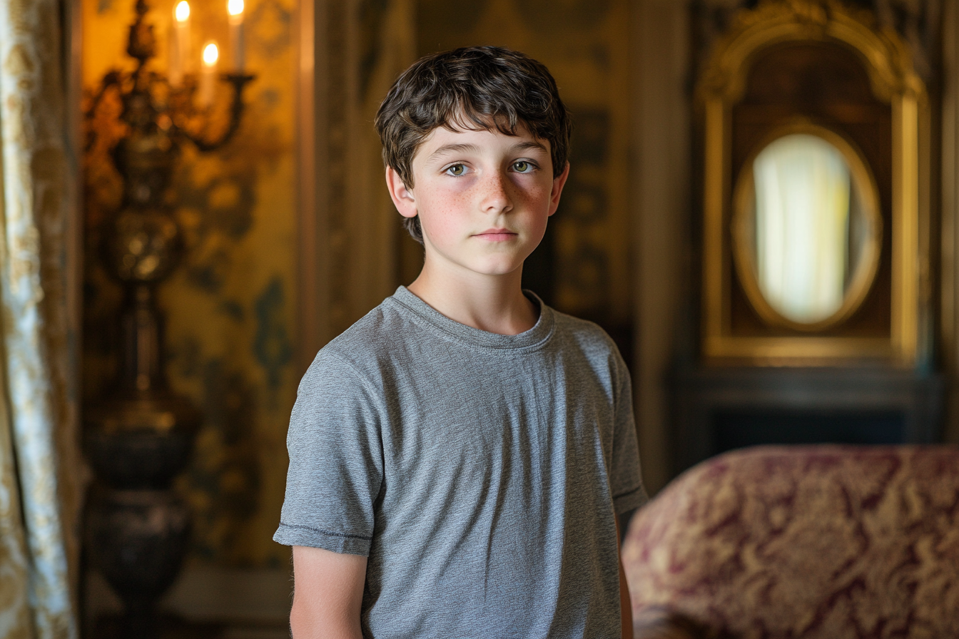 A boy standing in a luxury home | Source: Midjourney