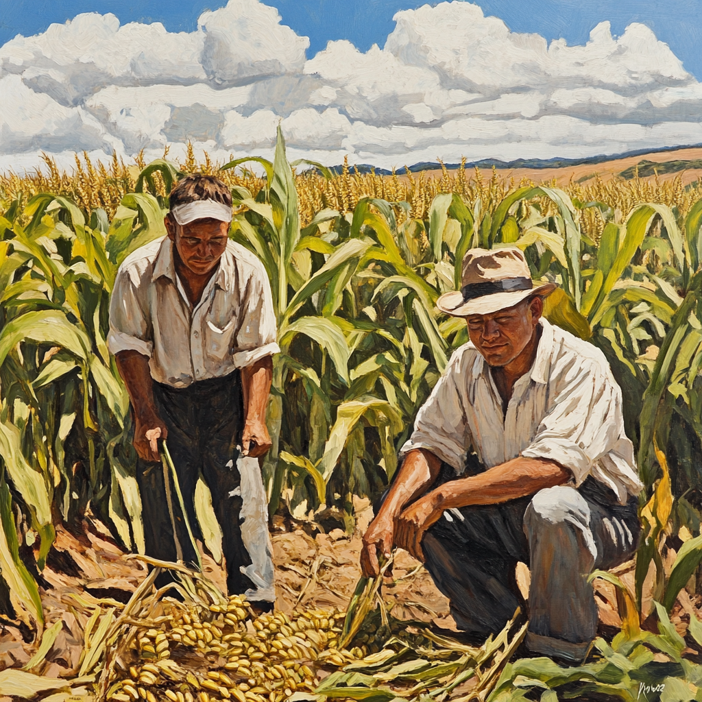 Two brothers working in their farm | Source: Midjourney