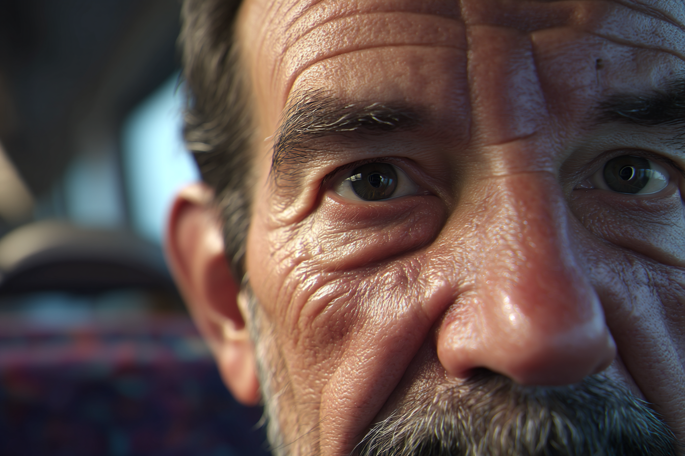 A close-up shot of a man's face | Source: Midjourney