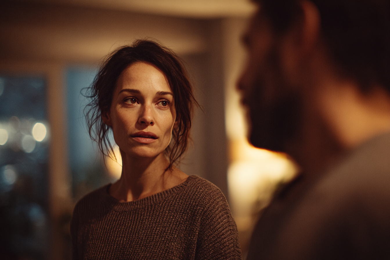 A woman talking to her husband | Source: Midjourney