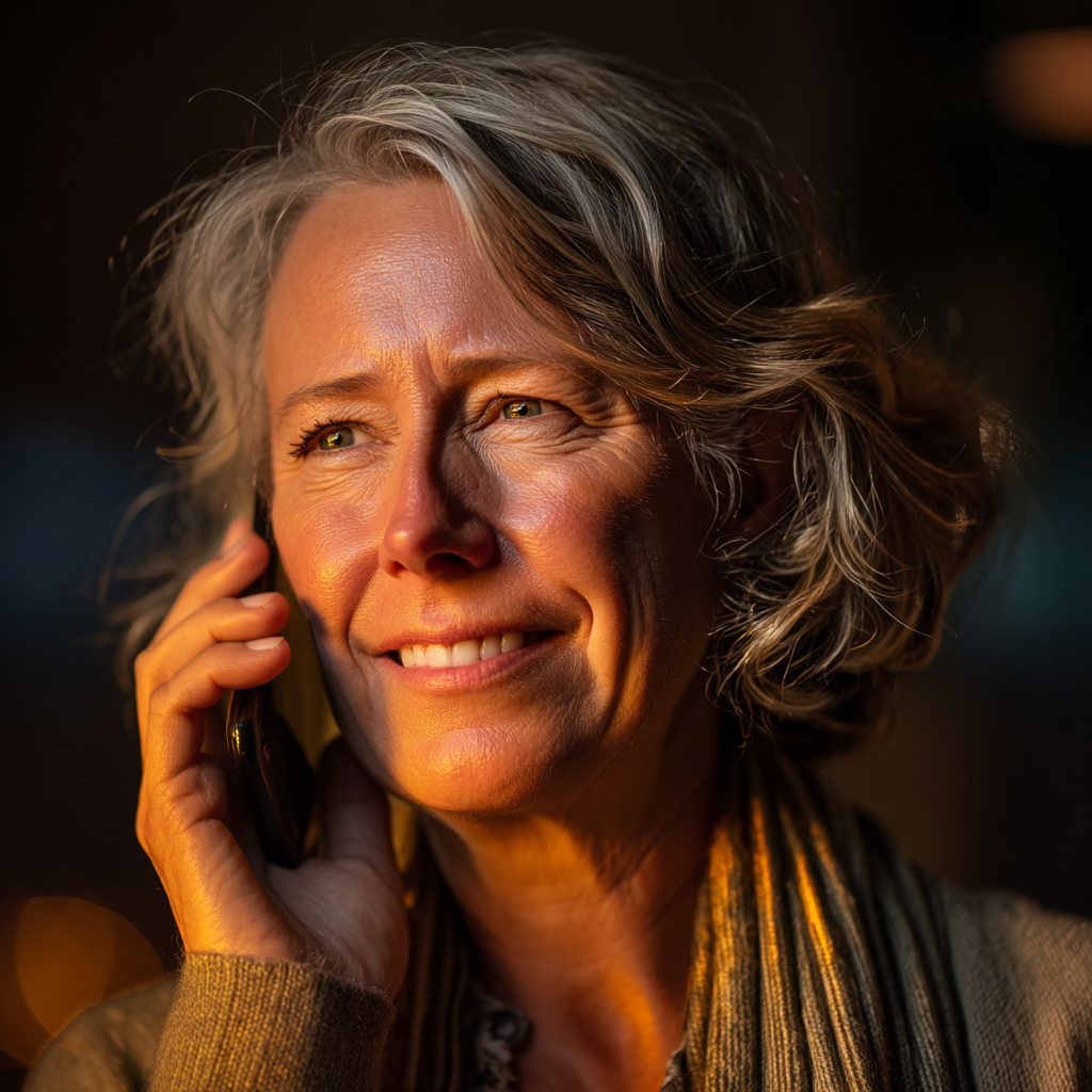 A woman talking on the phone | Source: Midjourney