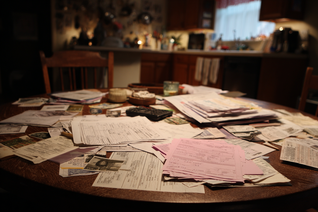 Papers scattered on a table | Source: Midjourney