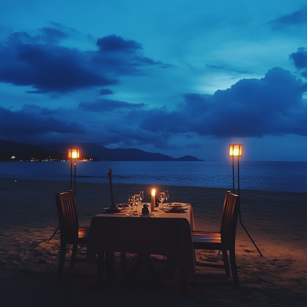Flight Attendant Woke Me Up & Told Me to Check My Husband's Bag While He Was Away — I Never Expected What I Found 21 A romantic dinner setup | Source: Midjourney
