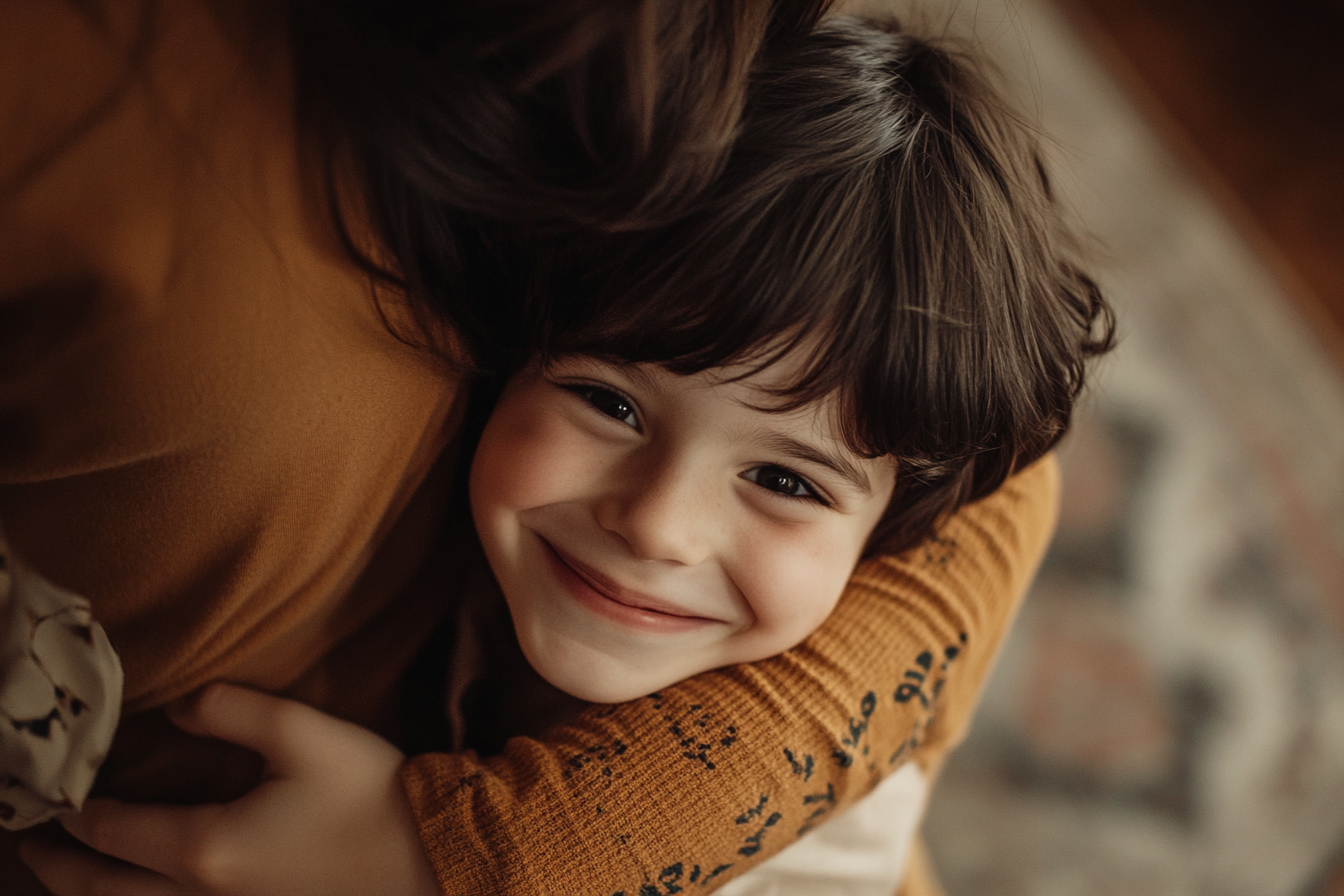 A woman hugging her son | Source: Midjourney