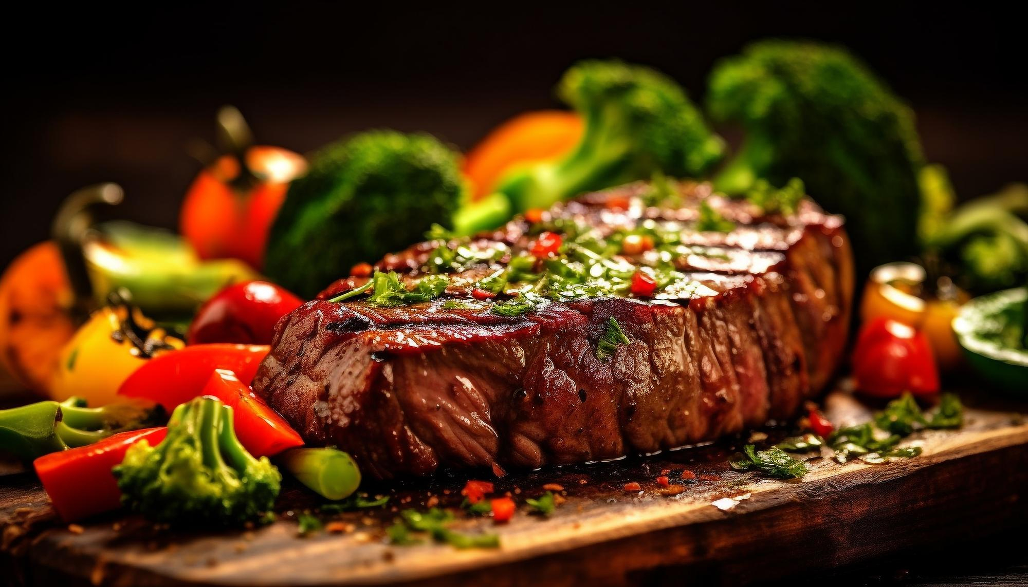 Grilled steak served on a wooden board | Source: Freepik