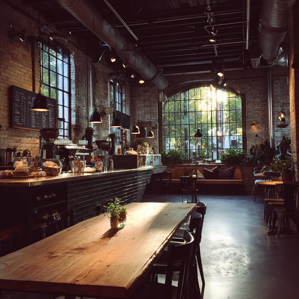 The interior of a coffee shop | Source: Midjourney