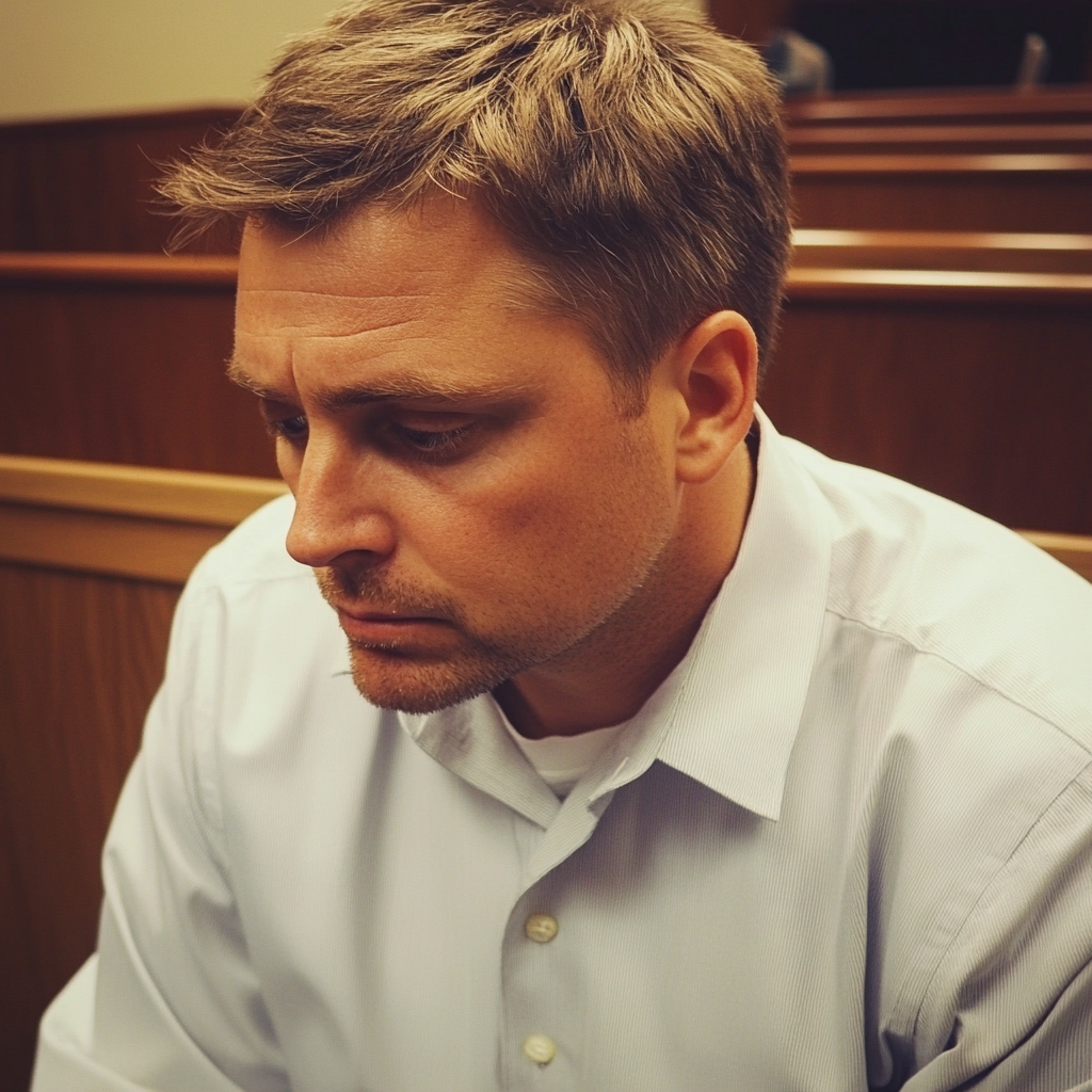 A man sitting in a courtroom | Source: Midjourney