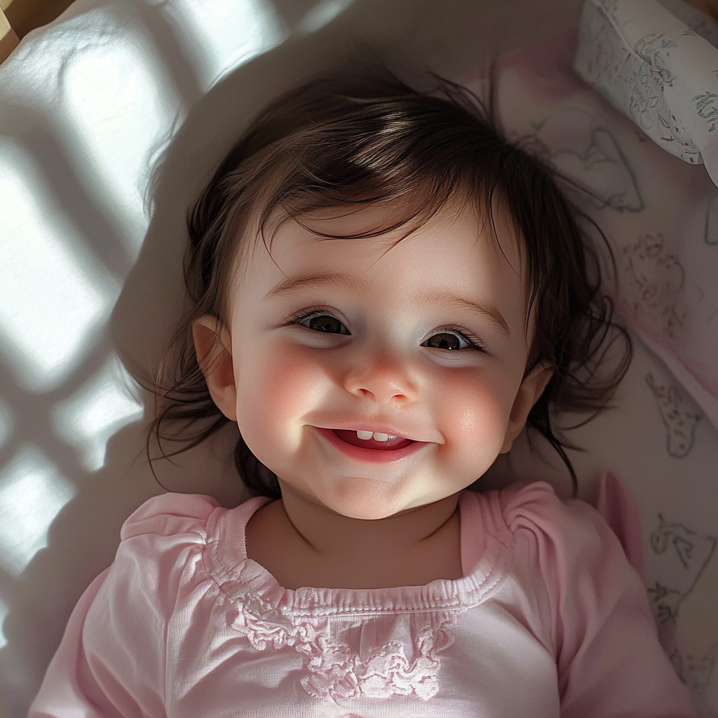 A smiling baby girl | Source: Midjourney