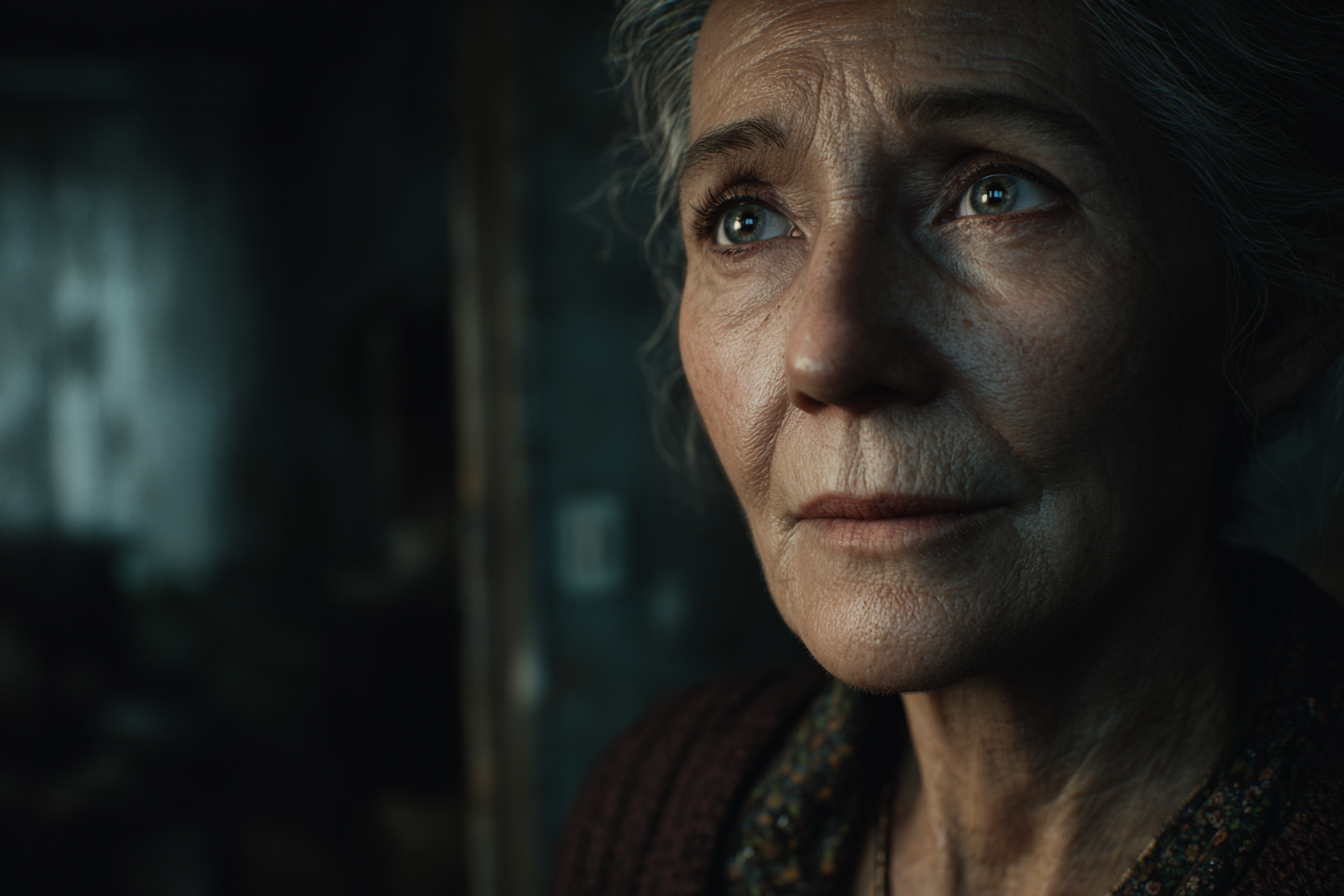 A close-up shot of an older woman's face | Source: Midjourney