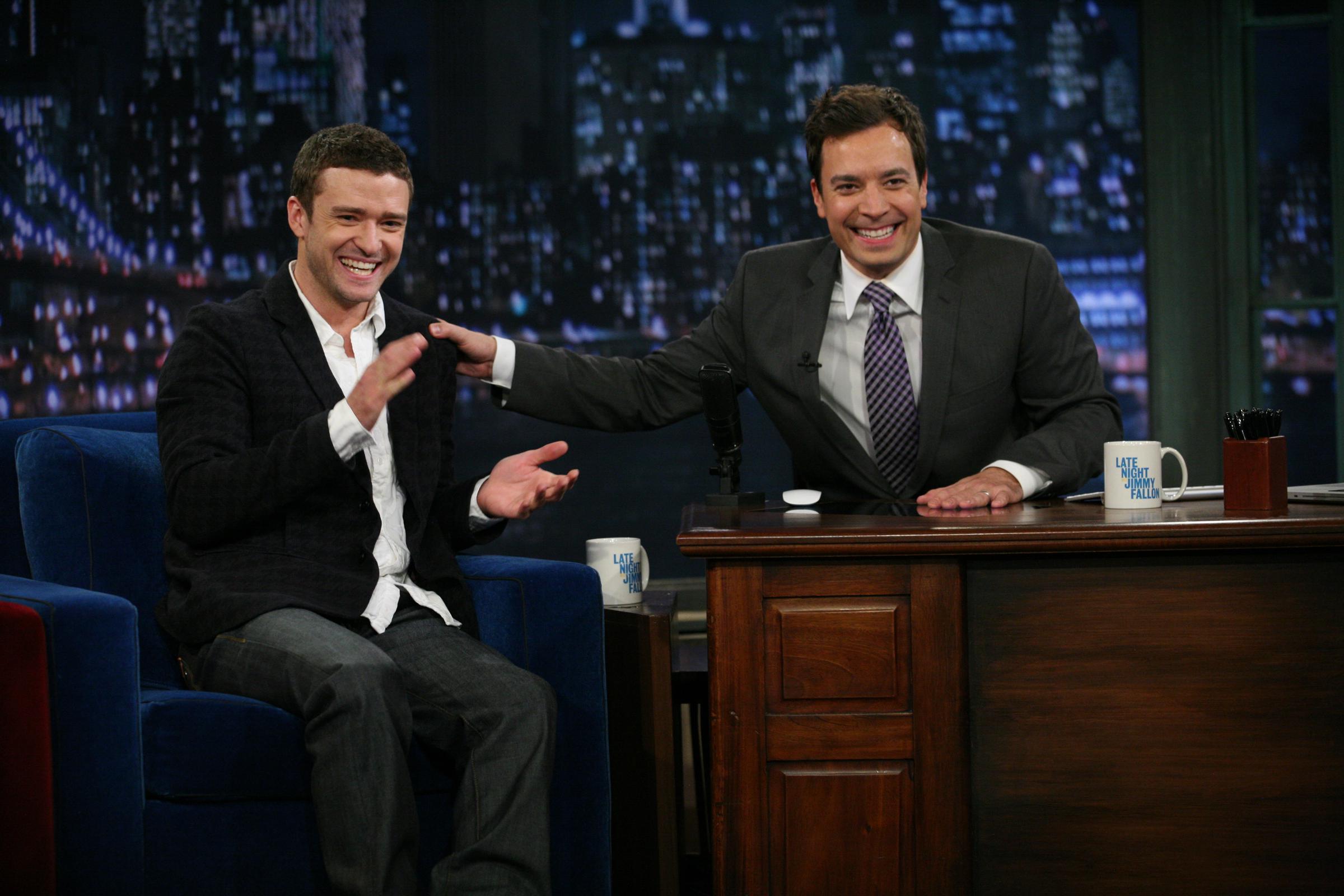 Justin Timberlake during an interview with Jimmy Fallon on October 28, 2011 | Source: Getty Images