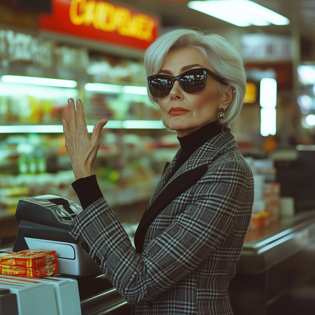 A woman waving her hand dismissively | Source: Midjourney