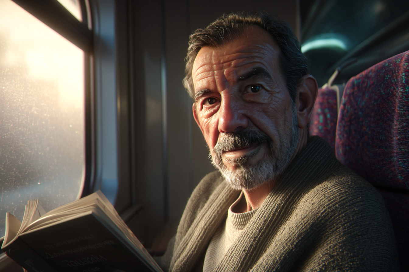 A man in a train | Source: Midjourney