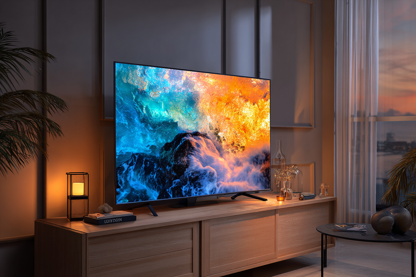 A new TV in a living room | Source: Midjourney