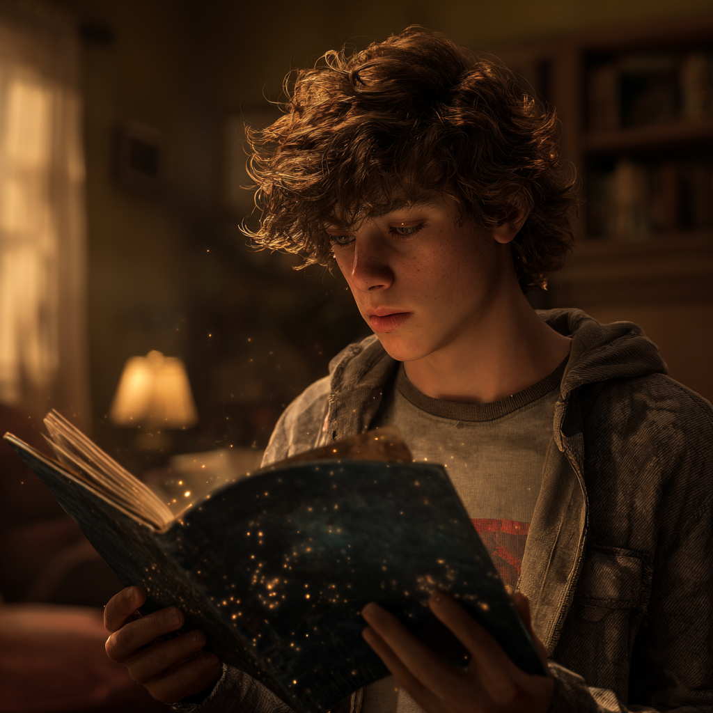 A young man holding a journal | Source: Midjourney
