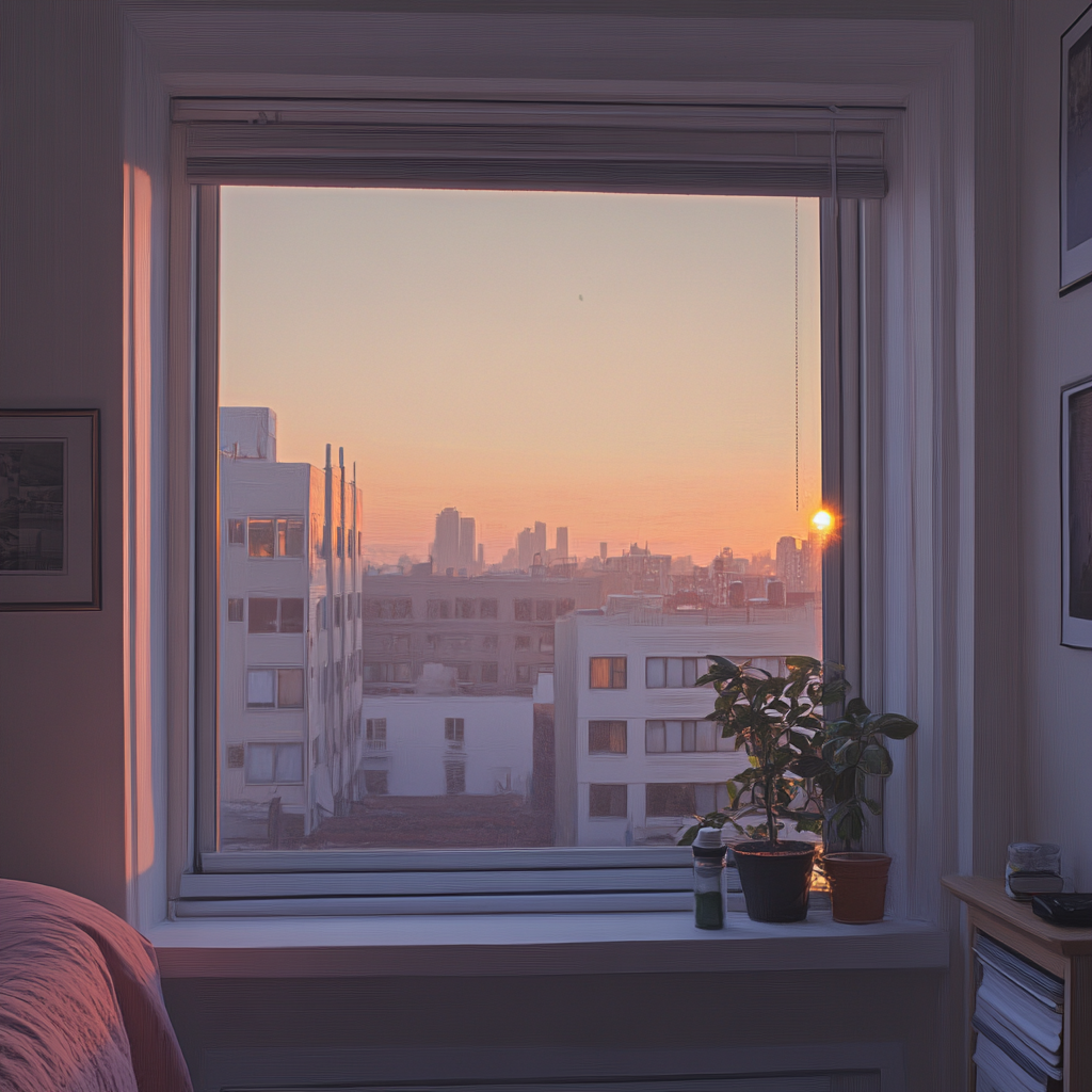 View from a bedroom window in the morning | Source: Midjourney