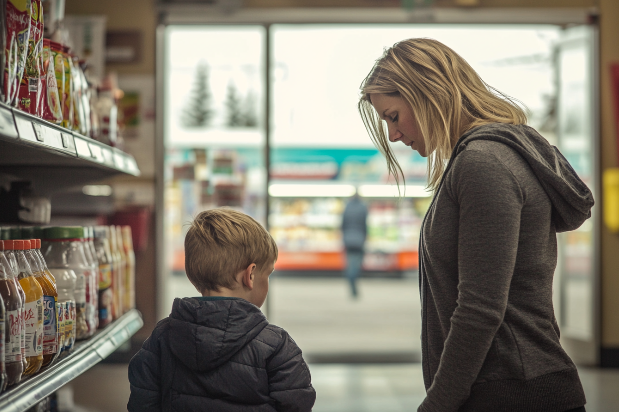 A woman and her son | Source: Midjourney