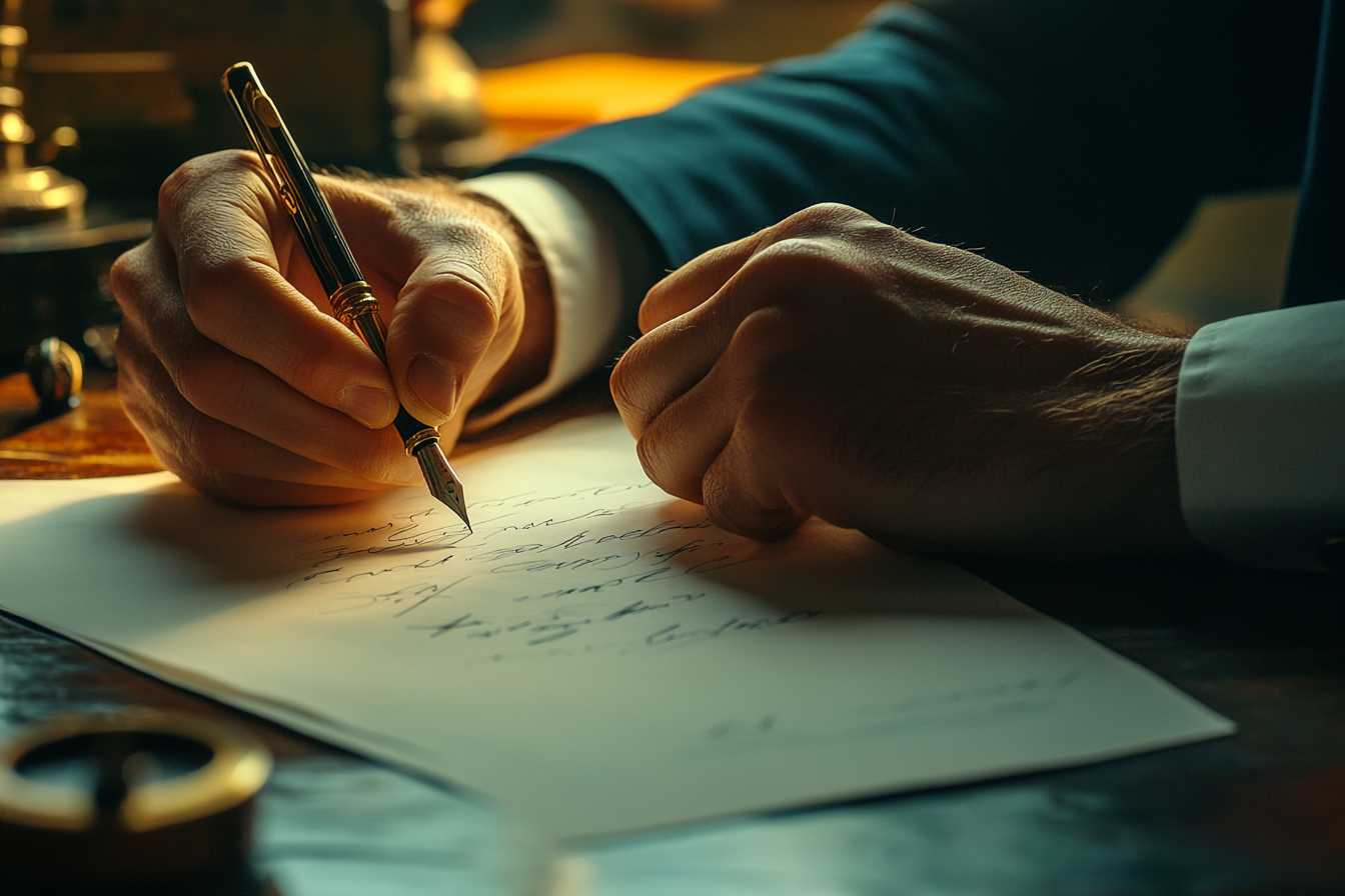 Man writing a letter | Source: Midjourney