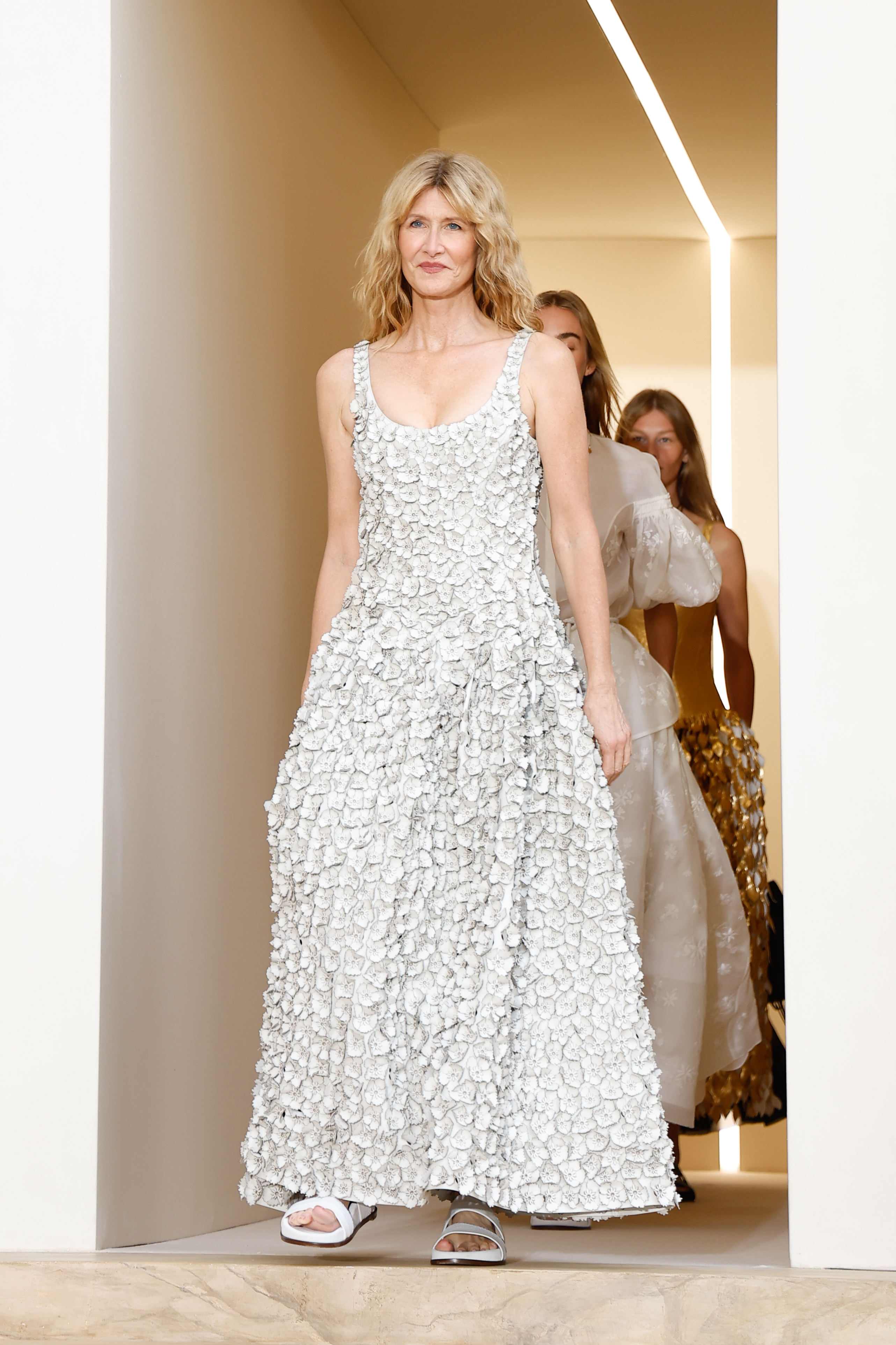 Laura Dern on the runway at the Gabriela Hearst fashion show as part of Spring/Summer 2026 Paris Fashion Week on October 01, 2025 in Paris, France. | Source: Getty Images