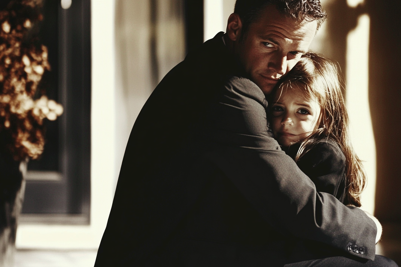 A man hugging his daughter | Source: Midjourney