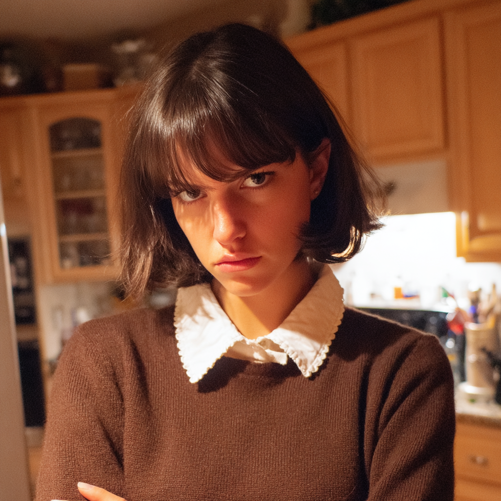 An upset woman standing with folded arms | Source: Midjourney