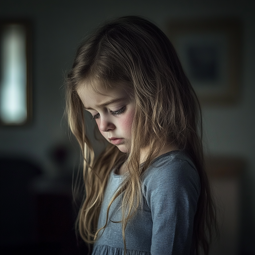 An upset little girl | Source: Midjourney