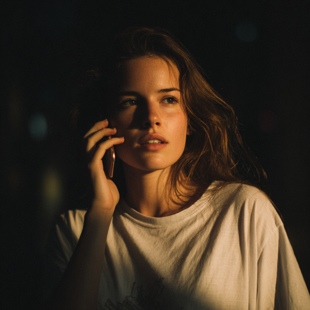 A woman talking on a cellphone | Source: Midjourney
