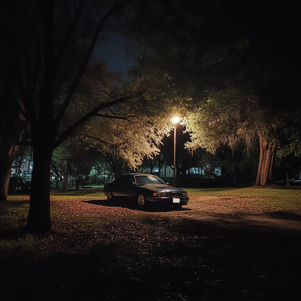 A car parked in a park | Source: Midjourney