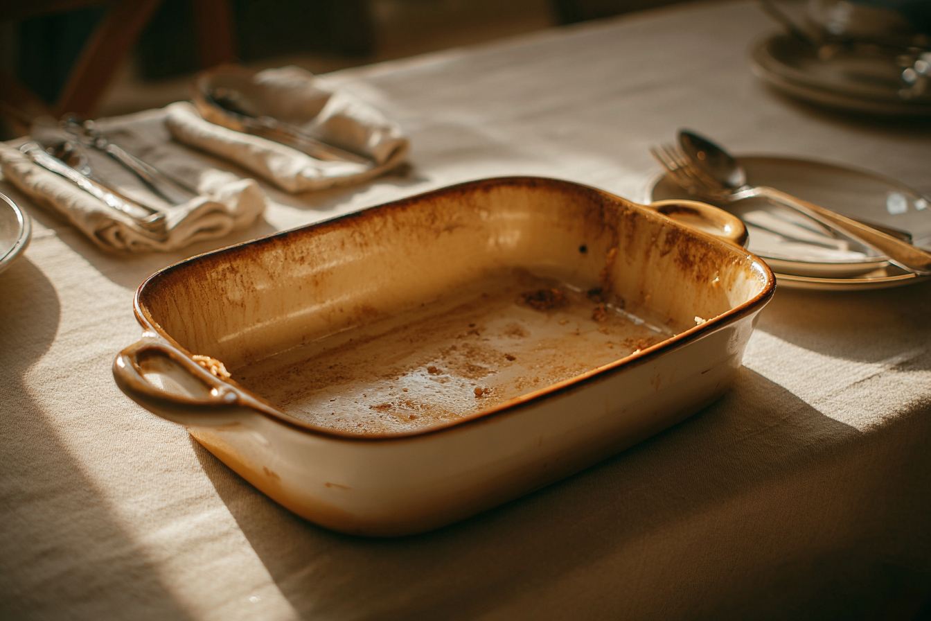 An empty casserole dish | Source: Midjourney
