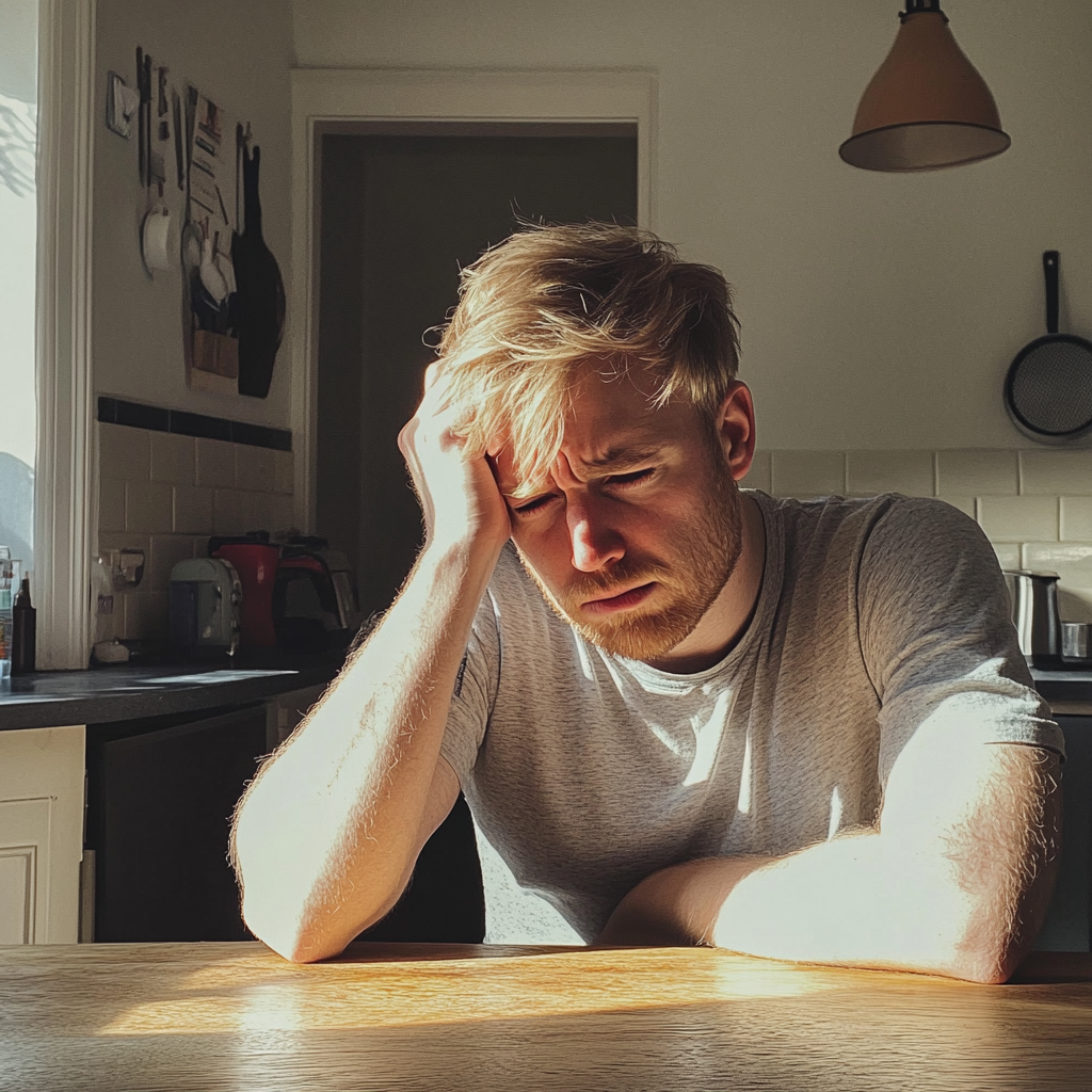 A man sitting at a table | Source: Midjourney