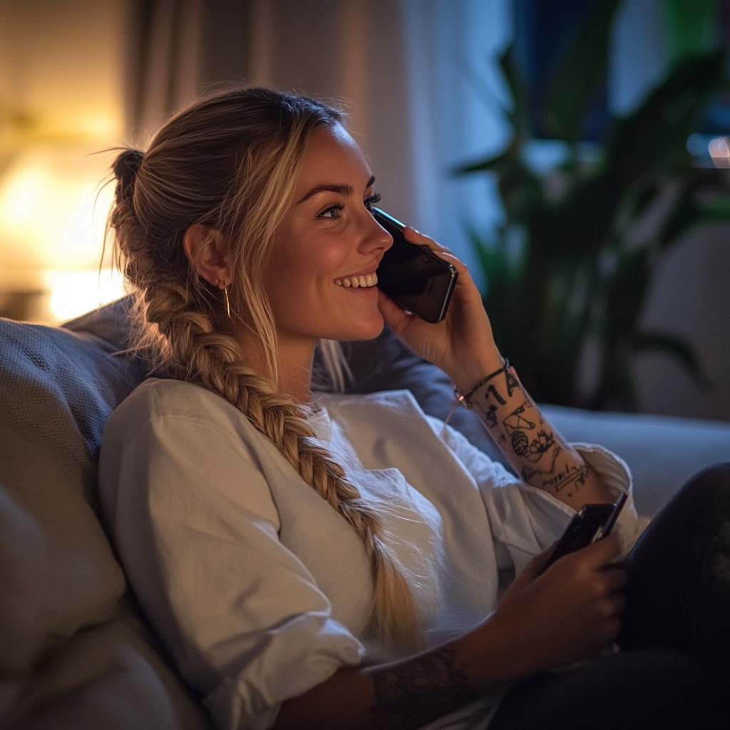 A woman talking on the phone | Source: Midjourney