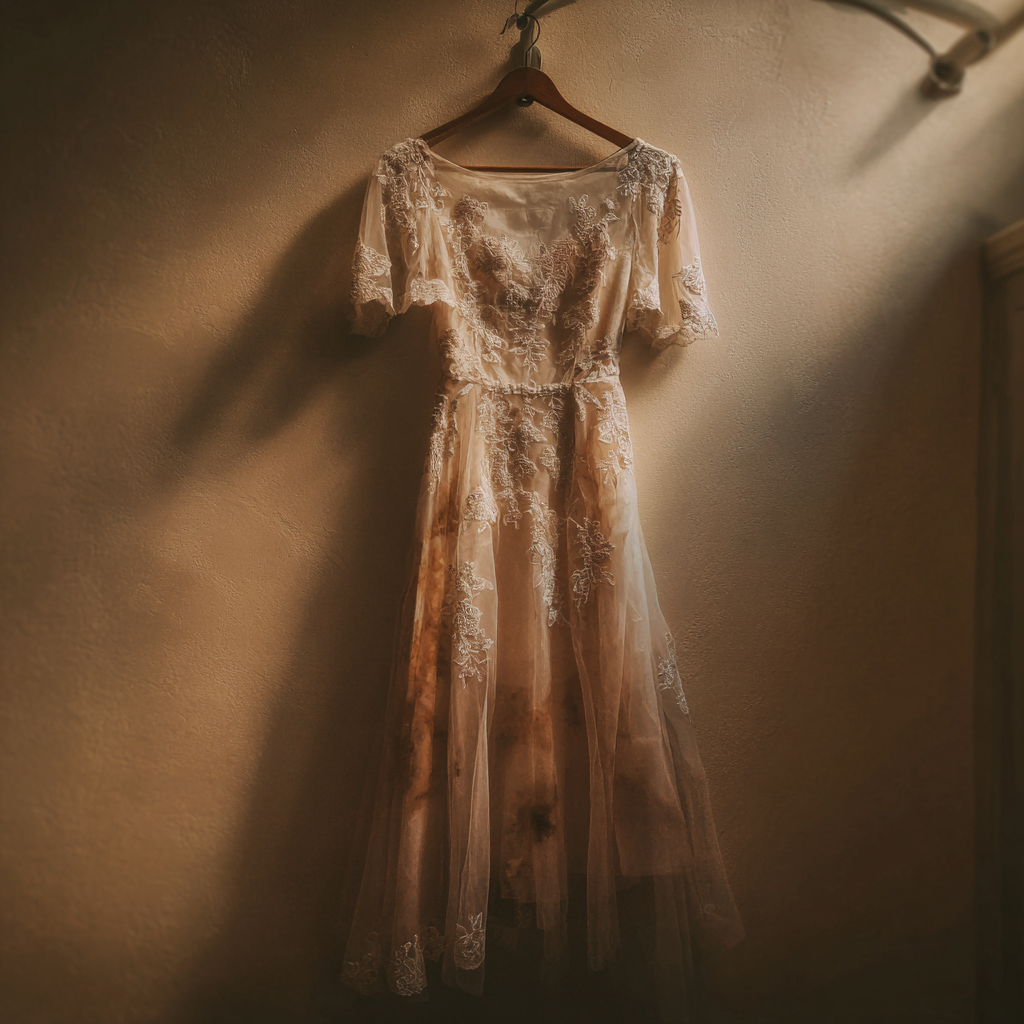 A ruined wedding dress | Source: Midjourney