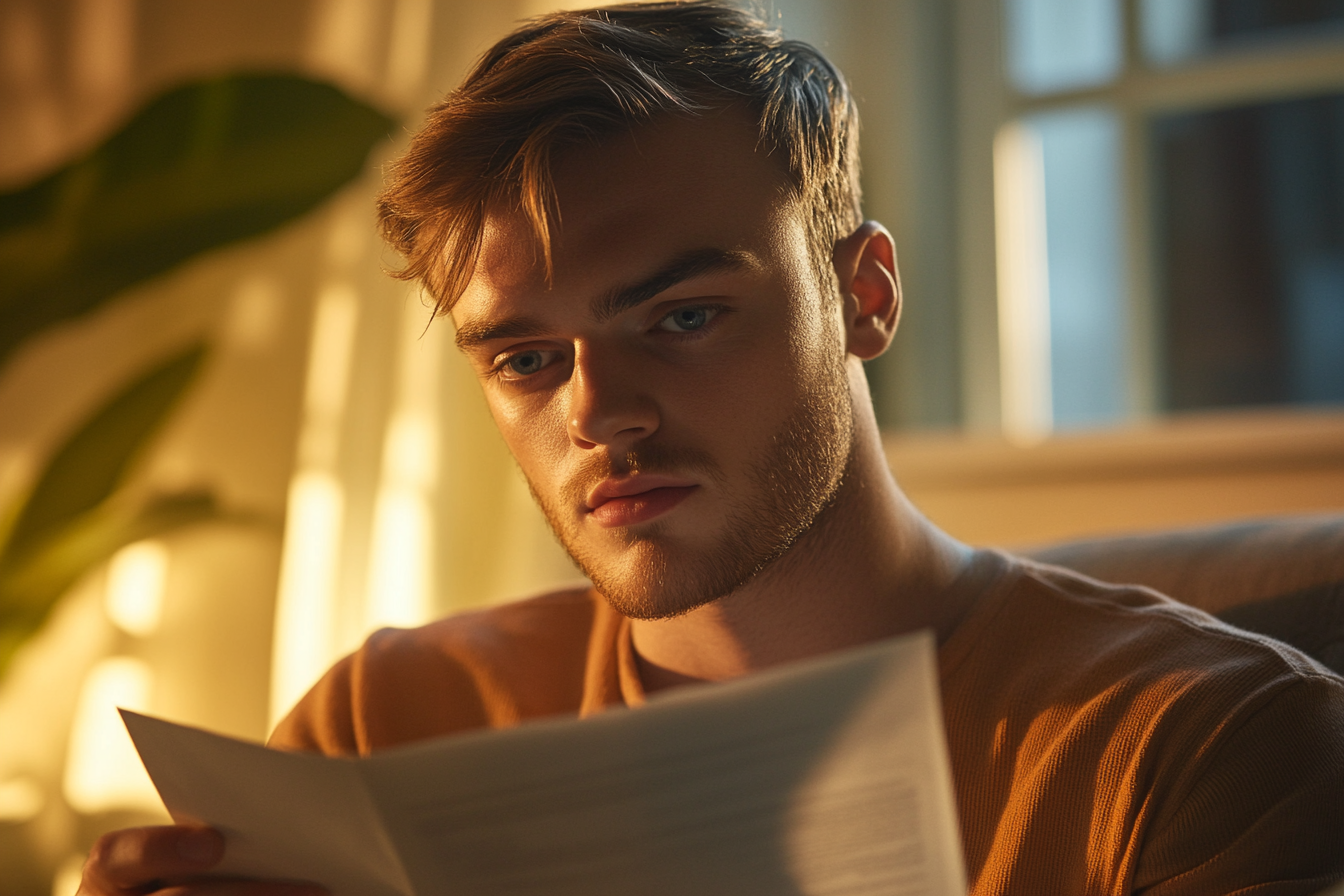 A man reading a letter | Source: Midjourney