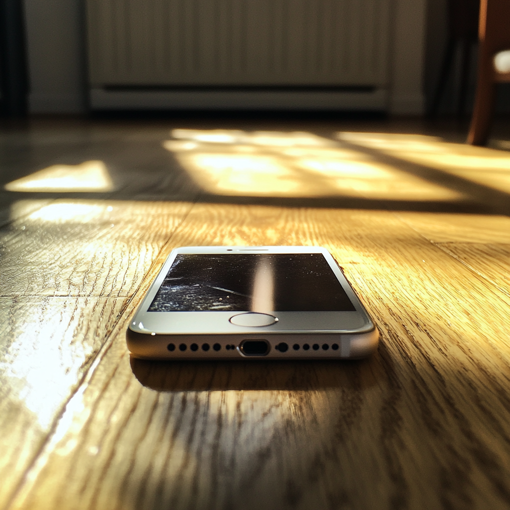 A phone laying on the ground | Source: Midjourney