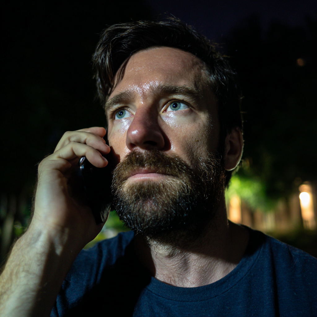 A close up of a man talking on the phone | Source: Midjourney
